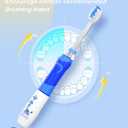 SEAGO Kids Electric Toothbrush with 2 Mins Brushing Timer and 8 Replacement Brush Heads,Rainbow LED Light Makes Brushing Fun, Battery Powered Toothbrush for Boys & Girls Ages 3-6-8 Years Old,Blue