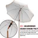 7.5Ft Patio Beach Umbrella with Fringe & Tassel, UPF50+ Push Button Tilt & Crank, Ideal for Garden, Lawn, Deck, Yard & Pool