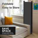 Kokorona 4 Panel Room Divider, 6FT Tall Folding Privacy Screen Wall Dividers, Portable Privacy Screen Freestanding Room Divider for Room Separation, Included - Cover Strips, Grey, 88''W x 71''H