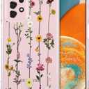 ZTOFERA Floral Case for Samsung Galaxy A53 5G,Cute Flower Pattern Case for Girls Women,Flexible Silicone Protective Slim Shockproof Bumper Phone Cover for Samsung Galaxy A53,Clear