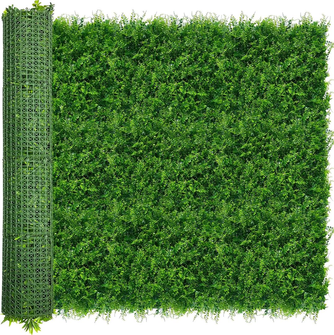 Artificial Grass Wall Backdrop Panels: 60"120" in (50 sqft) UV-Anti Greenery Boxwood Panels for Indoor Outdoor Green Plant Wall Decor & Ivy Fence Covering Privacy