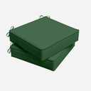 Outdoor Chair Cushion 18.5 x 16 x 4 Inches Patio Furniture Outdoor Waterproof Seat Cushion, Patio Chair Cushion with Handles and Ties, Square Dining Chair Cushion Set of 2, Green
