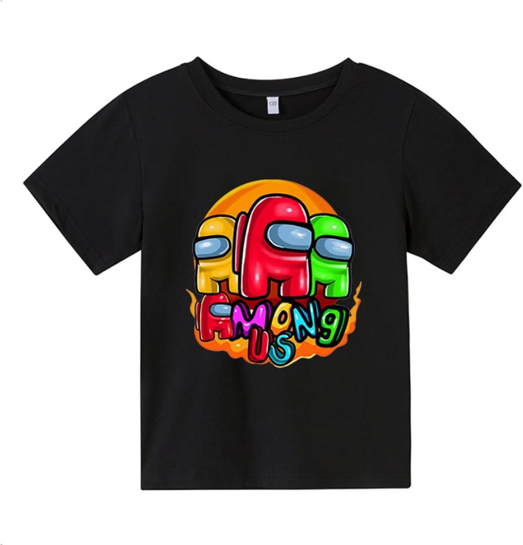 Kids Funny Among us Gaming Character T-Shirt Boys Girls Unisex 3D T-Shirts Casual Printed Short Sleeve Tee Top