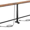Dicasser 2 Pack Narrow Console Sofa Table with Adjustable Height (22"-33") & 2 Power Outlets, Skinny Behind Couch Table for Living Room Entryway Hallway, 79" L x 7" W x 33" H (Rustic Brown)