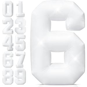 5FT Giant Inflatable Number 6 Decoration, Easy Setup Reusable Blow Up Marquee with Built-in 3 LED, 6th Birthday Party Supplies for Boys Girls, Indoor Outdoor Decor for Anniversary Celebrations