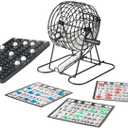 HEY! PLAY! Complete Bingo Set - Deluxe Classic Carnival and Casino Game for Adults with Tumbler Cage, Master Board, Sheets, and Markers, 7.25" X 7.25" X 9"
