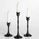 Candle Stick Candle Holder Set of 3 Black Candlestick Holders Candle Stand Taper Candle Holders for Table Centerpiece Decor Metal Candle Stick Holder Vintage Candle Holder for Wedding Party Home Decor
