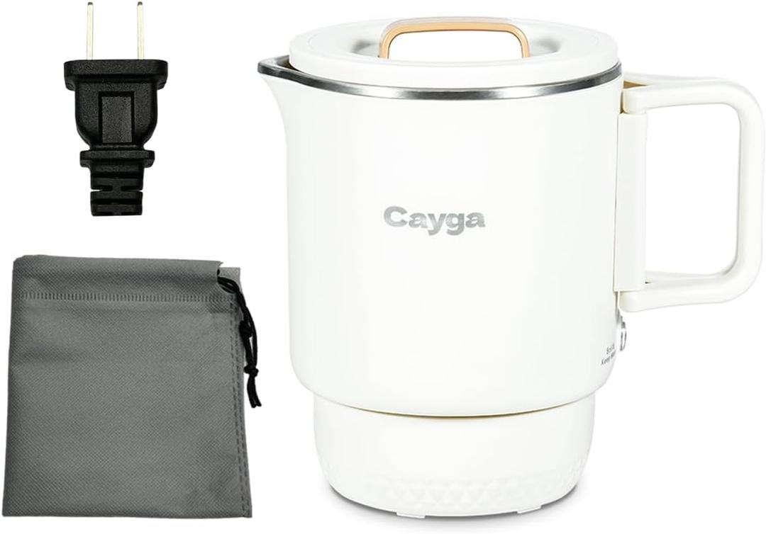 Mini Hot Pot Ramen Cooker Travel Portable Electric Kettle 22oz Collapsible Stainless Steel Water Boiler 650ML
