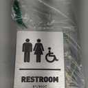 Unisex/Wheelchair Bathroom Sign by GDS - ADA Compliant, Wheelchair Accessible, Raised Icons, & Grade 2 Braille - Includes Adhesive Strips for Easy Installation - Bathroom Signs for Business, Restroom Sign, Restroom Signs for Business - 6" W x 8" H (Brushed Aluminum) - Made in USA