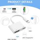 Kinhaly USB C to HDMI for TV, 4K@60Hz Type C to HDMI Adapter with Charging Port, iPhone to Hdmi to USB C Adapter Compatible for iPhone 16/15 Series/iPad Pro/Galaxy/MacBook Pro to HDTV Projector