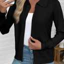 EVALESS Cardigan Sweaters for Women Wool Blend Lightweight Trendy Long Sleeve Lapel Collar Button Down Sweater Cardigans (Black, M)