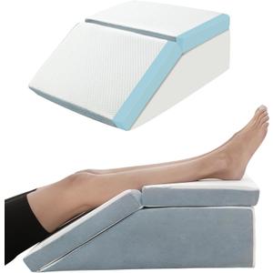 FSCGIFE Leg Elevation Pillow for Swelling, 6&8 Inch Adjustable Cooling Gel Memory Foam Wedge Pillows for After Surgery, Knee Pillow Leg Pillow for Sciatica Back Knee Hip Ankles Back Pain Relief FSCGIFE Leg Elevation Pillow for Swelling, 6&8 Inch Adjustable Cooling Gel Memory Foam Wedge Pillows for After Surgery, Knee Pillow Leg Pillow for Sciatica Back Knee Hip Ankles Back Pain Relief