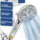 6-Mode High Pressure Handheld Shower Head with Filter, HOPOPRO High Flow Filtered Handheld Showerhead, Water Softener Filters for Hard Water - Removes Chlorine - Improves Skin Hair Condition (Chrome)
