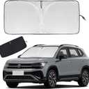 Upgraded Car Sun Shade, 240T Windshield Sunshade, Foldable Shade for Front Window & Interior Protection, Blocks UV Rays, Keeps Vehicle Cool, Fits Cars, SUV, Truck, Storage Bag, Medium (55.1 x 30.3 in)