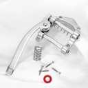 Swhmc Tremolo Bridge for Electric Guitar, Chrome Plated Vibrato Tailpiece with Roller Bar, Replacement for Telecaster SG LP Flat Top Body, Hardtail Bridge Upgrade