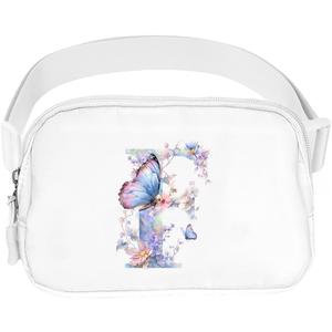 Simikol Initail Letter Personalized Belt Bag Cute Crossbody Bags for Women Fashion Waist Packs Letter A-T Waterproof Running Workout Hiking Travel Fanny Pack, F