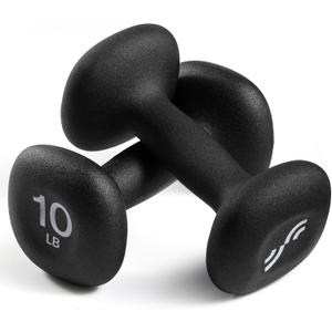 Sportneer Neoprene Dumbbells Set of 2 10lb Hand Weights for Women, Non-Slip Ergonomic Design, Anti-Roll Square Shape at Home Weights for Women