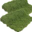 FAICOIA 2 Pcs Artificial Moss Mat for Decorating Mossy Table Runner Fake Moss Rug Dark Green 39" x 39" Faux Grass Roll for Plants Indoor Planters Crafts DIY Table Fairy Garden Wedding Easter 100x100cm