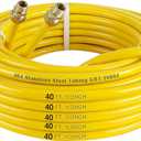 40FT CSST 1/2'' Gas Line Hose, 1/2 Inch Flexible Gas Line Hose for Natural Gas and Propane, Corrugated Stainless Steel Tubing Pipe with 2 Male Adapter Fittings