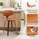 Counter Height Bar Stools, 24" Swivel Barstools with Backs, 1 Pack Brown, Set of 1