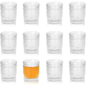 Shot Glass, 3oz Mini Shot Glass Set of 12,Vintage Fancy Shot Glass Set,Cute Shot Glasses,Small for Whiskey, Espressos, Spirits & Liquors (Sunflowers)