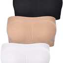 Women Bandeau Bra Padded Strapless Bralette Bra Seamless Bandeau Tube Top Bra, Size M