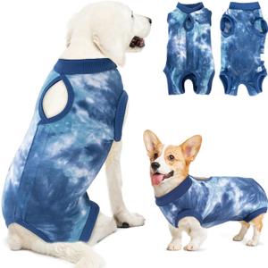 Lukovee Recovery Suit for Dogs, Onesie Surgery Recovery Suit for Female Male Dogs, Abdominal Wounds Cone E-Collar Alternative Prevent Licking Spay Recovery Suit (T-Blue,XXL)