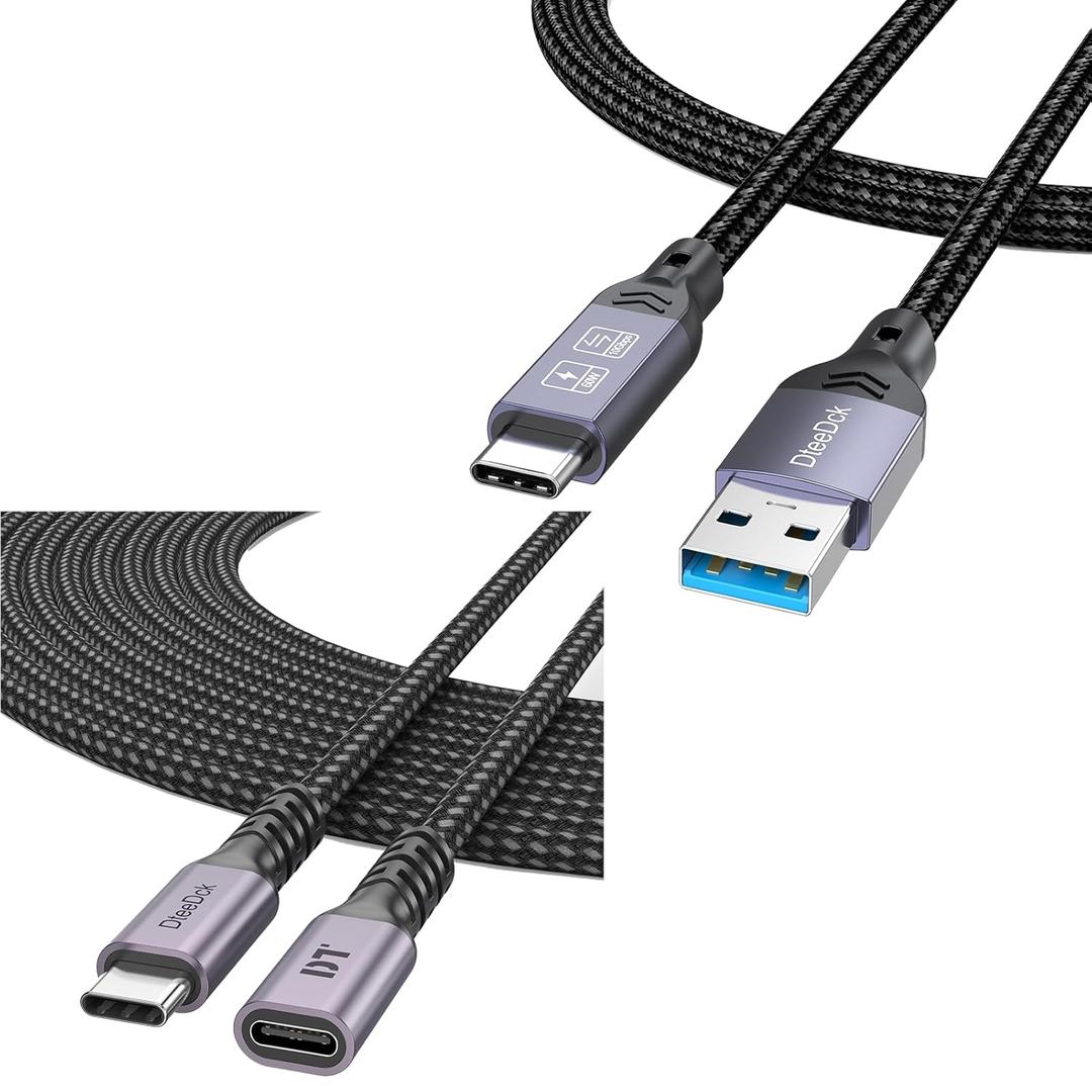 USB C Extension Cable 20ft and Android Auto USB Cable 3ft