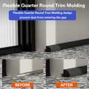 Flexible Quad Moulding, Peel and Stick, Corner Moulding Trim, Waterproof Rubber Quad Moulding, Suitable for Use on Floors, Bathrooms and Countertops (0.7 W x 0.86 H x 158 L,Black)