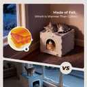 Apasiri Indoor Cat Houses for Indoor Cats, Warm Insulated Covered Cat Cave for IndoorCats House, Strong Scratch-Resistant Capacity, Sturdy Fiber, Compatible with Heating Pads, Cat (15"x15"x13")