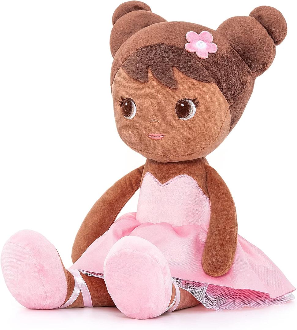 Lazada African American Baby Dolls Gifts Soft Plush Girl Toys Brown Skin 16"