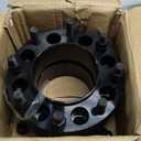 Wheel Accessories Parts 2 Pcs Steel Wheel Spacers Adapters 8 on 170mm 8x170mm 1.5 Thick 124.9mm Hub M14 2 14x2 Thread Stud Fits Ford F250 F350 Super Duty Single Rear Wheel  Dual Rear Wheel F&R (Black Anodized)