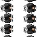 Orger Octagonal Crystal Door Knobs 10 Pack, Interior Privacy Door Handle for Bed/Bathroom with Pin Lock Inside, Black Vintage Rosette Door Knob with Heavy Duty Genuine Glass
