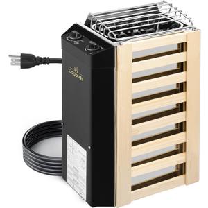 2KW 110V Sauna Heater with Plug, No Need for Wiring, Plug and Play, 70 Cu.Ft. Heated Area, Electric Sauna Heater with 3h Timera and Internal Temperature Control, Suitable for Small Sauna Rooms