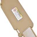 Right Passenger Side Grey Left Driver Side Beige Sun Visor with Makeup Mirror LH Compatible with Hyundai Elantra HD 2006-2010 Replace 85210-2H000V2 852012H020V2 (Beige, Left Driver Side)