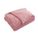 XMNTG Flannel Fleece Waffle Pink Throw Blanket 3D Jacquard Blanket Lightweight Travel Camping Throw Blanket Soft Cozy Blanket for Couch Sofa Bed Home Decor (Pink, 60''x80'')