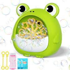 Frog Bubble Machine Toys for Kids 3-8 Years Old: Bubble Blower Maker with 2 Solutions, Outdoor Party Toy, Birthday Gift for 3 4 5 6 7 8 Year Old Girls Boys
