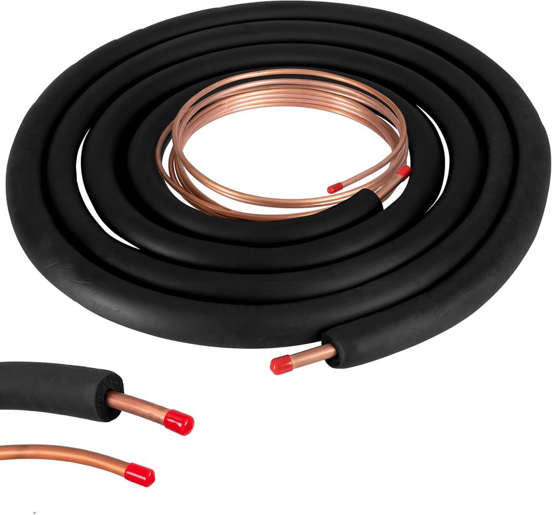 Iron Forge Tools HVAC Line Set Insulation - 25ft 3/4 & 3/8 Seamless Copper AC Line Insulation with .55 inch EPDM Refrigerant Lines for Air Conditioner & Heat Pump
