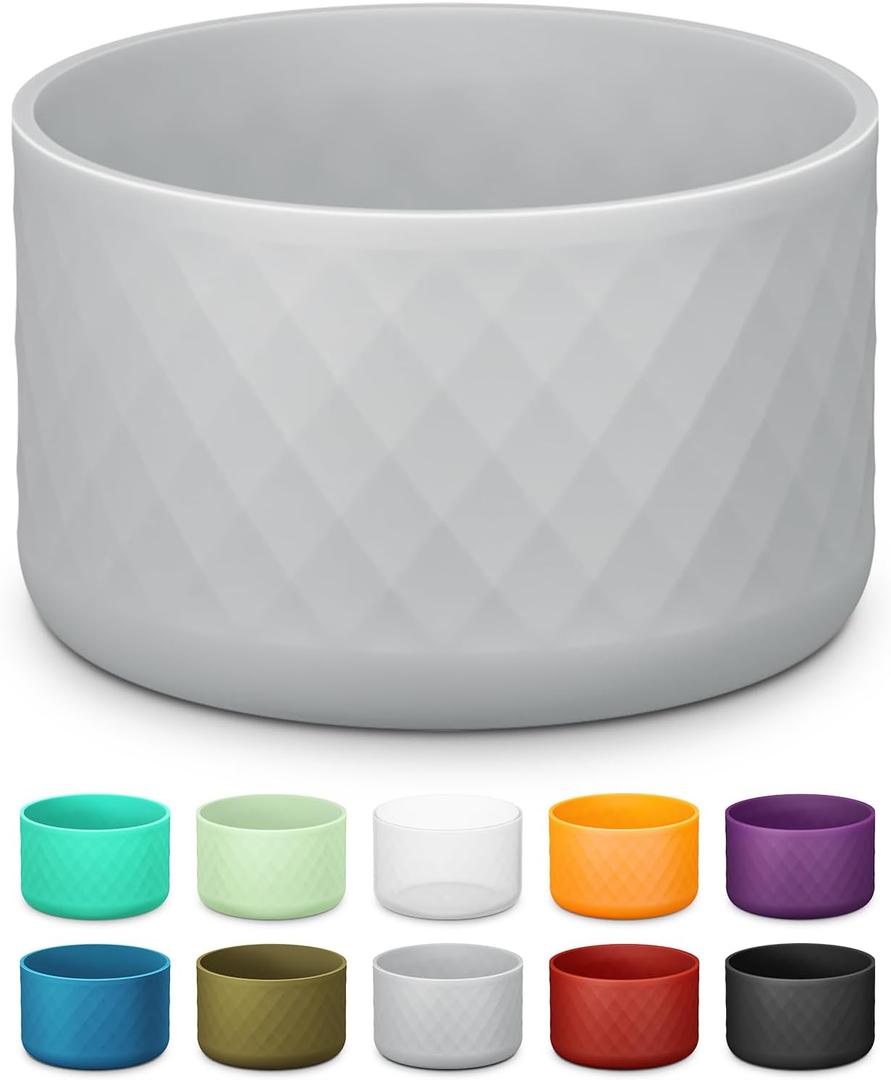 Silicone Boot for Owala Water Bottle 32 oz, Anti-Slip Protective Sleeve for FreeSip/Twist/Flip Stainless Steel Water Bottles, Bottom Cover for Owala Accessories, BPA Free, Dishwasher Safe (Milky Gray)