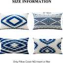 OTOSTAR Outdoor Waterproof Throw Pillow Covers 12x20 Inch Set of 4 Boho Farmhouse Outdoor Cushion Covers for Patio Funiture GardenGeometry80-Navy Blue