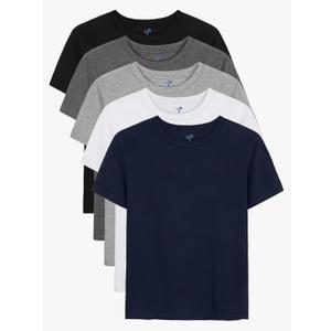 5 Pack Boys Shirts Short Sleeve Shirts for Boys Cotton T-Shirts Kids Toddler Tshirts Tees Clothes Summer Tops (10-12 Y)