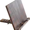 Wooden Book Stand Holder Adjustable,Portable Desktop Organizer for Cookbooks/Tablets,Hands Free Reading Rest with Ergonomic Design, Fits Books & iPads