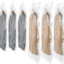  Hanging Vacuum Storage Bags 6 Pack Space Saver Vacuum Seal Bags, Jumbo and Large, for Seasonal Clothes, Dress, Coat, Closet Organizer with Heavy Duty Hanging Hooks, Reusable & Easy to Use