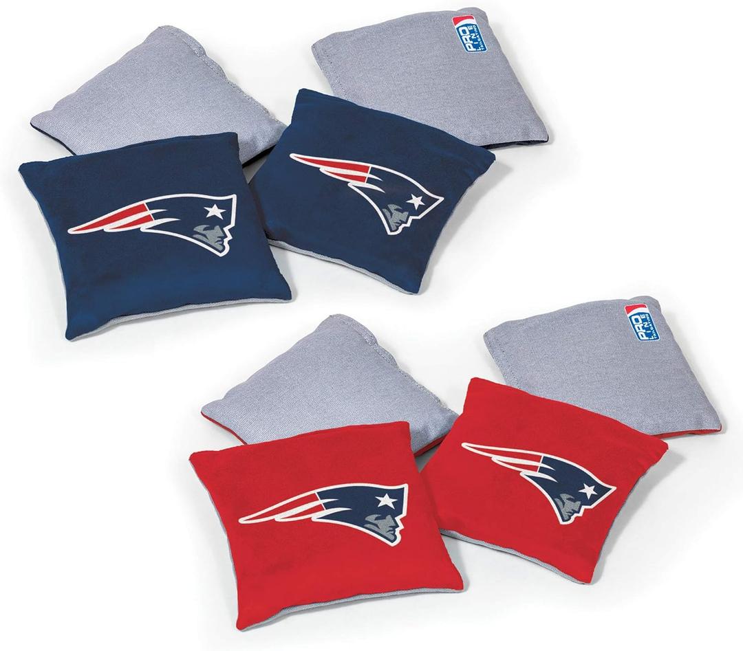 NFL Pro Football Dual Sided Bean Bags by Wild Sports, 8 Count, Premium Toss Bags for Cornhole Set - Great for Tailgates, Outdoors, Backyard (One Size)