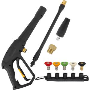 Bear Force Replacement Spray Gun with Extension Wand & 5 Spray Tips & Turbo Nozzle, Compatible with Some of Greenworks Karcher Ryobi Homelite Powerstroke Electric Pressure Washer Max 1900 PSI