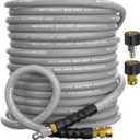 3/8" Pressure Washer Hose 50FT 4800 PSI, Kink Resistant Steel Braided Layer & NonMarking Rubber for Hot/Cold Water, High Power Washer Hose With 3/8 Inch Quick Connect & M22 Fitting, Gray