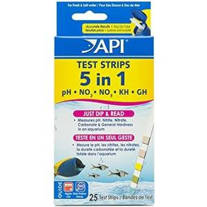 API 5-in-1 Test Strips Freshwater and Saltwater Aquarium Test Strips 25-Count Box