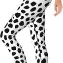 Yaateeh Dalmatian Dog Pattern High Waist Yoga Pants Tummy Control Workout Running Leggings Capri for Women, Small
