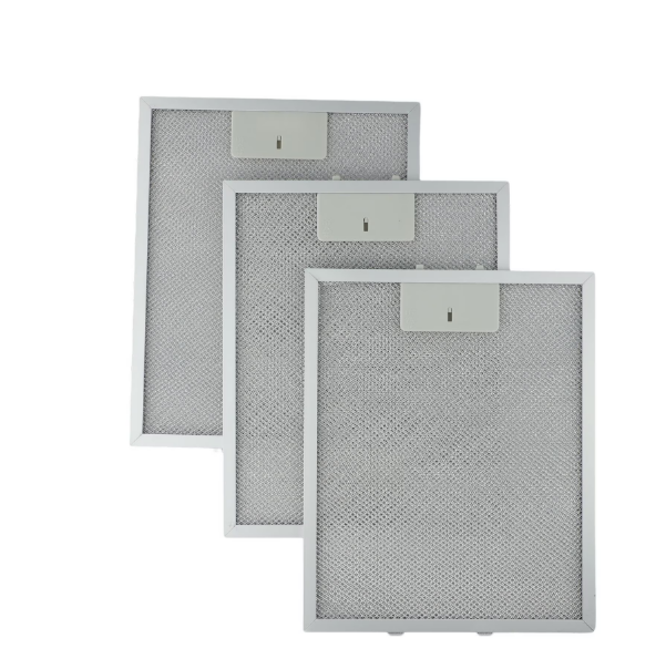 3-Pack Aluminum Cooker Hood Filters Metal Mesh Extractor Vent Filter  5-Layer Grease Filtration Range Hood Replacement Easy Install for Air Circulation Odor Removal