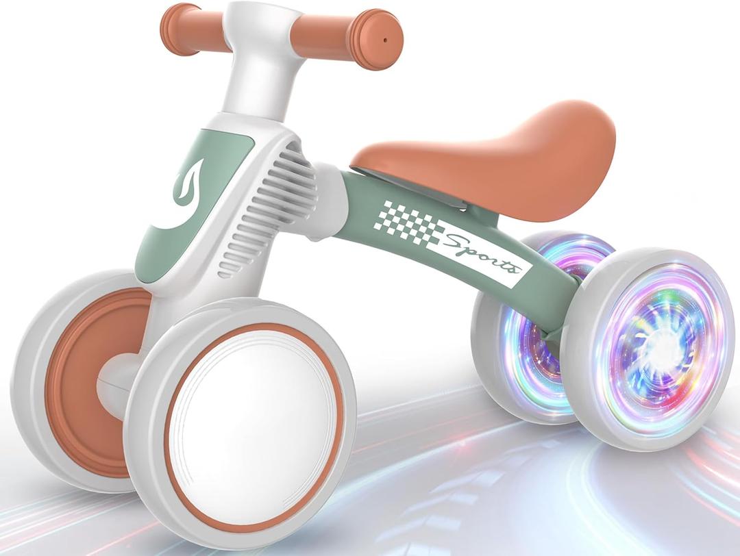 Colorful Lighting Baby Balance Bike Toys for 1 Year Old Boy Girl Gifts, 10-36 Month Toddler Balance Bike, No Pedal 4 Silence Wheels & Soft Seat First Bike, One Year Old Boy Girl Birthday Gifts